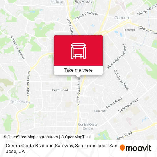 Contra Costa Blvd and Safeway map