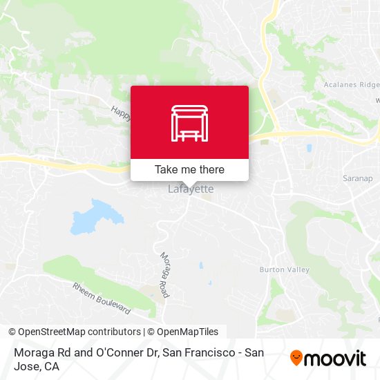 Moraga Rd and O'Conner Dr map
