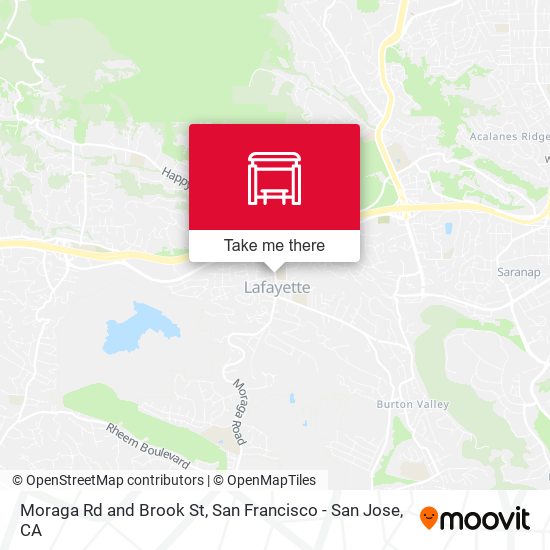 Moraga Rd and Brook St map