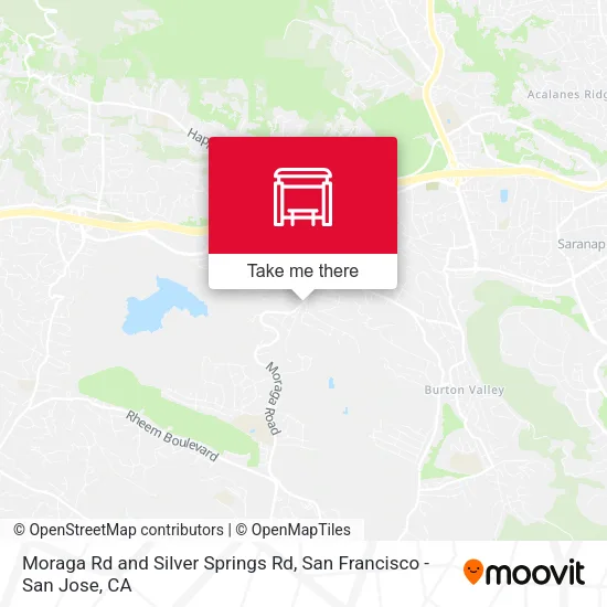 Moraga Rd and Silver Springs Rd map