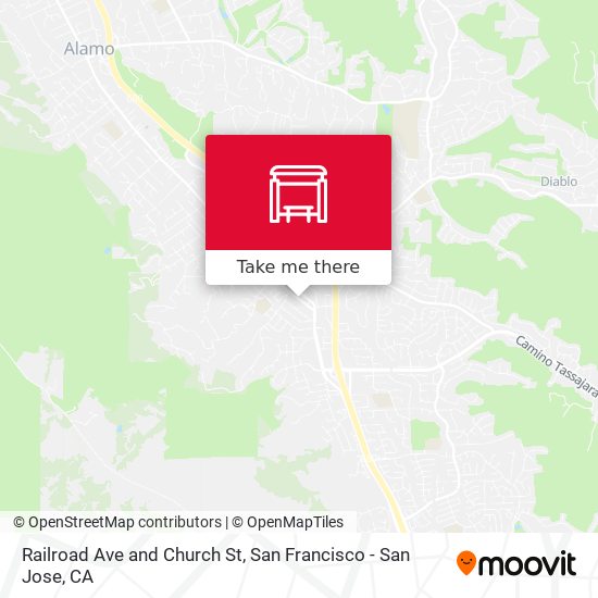 Railroad Ave and Church St map