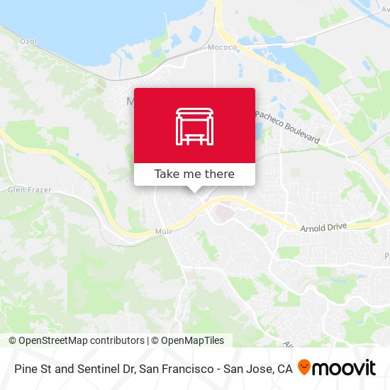 Pine St and Sentinel Dr map