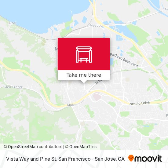Vista Way and Pine St map
