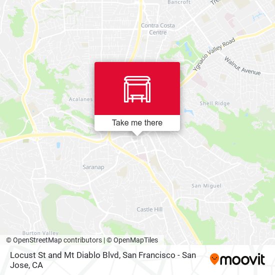 Locust St and Mt Diablo Blvd map