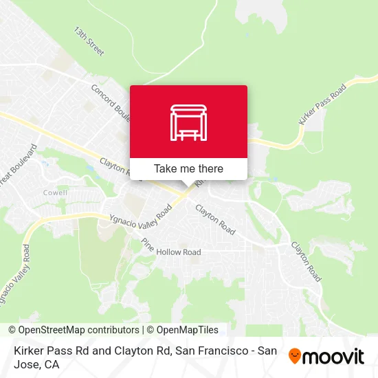 Mapa de Kirker Pass Rd and Clayton Rd