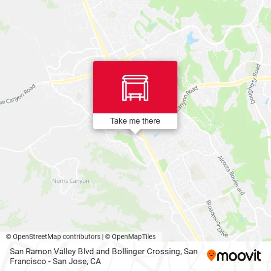 San Ramon Valley Blvd and Bollinger Crossing map