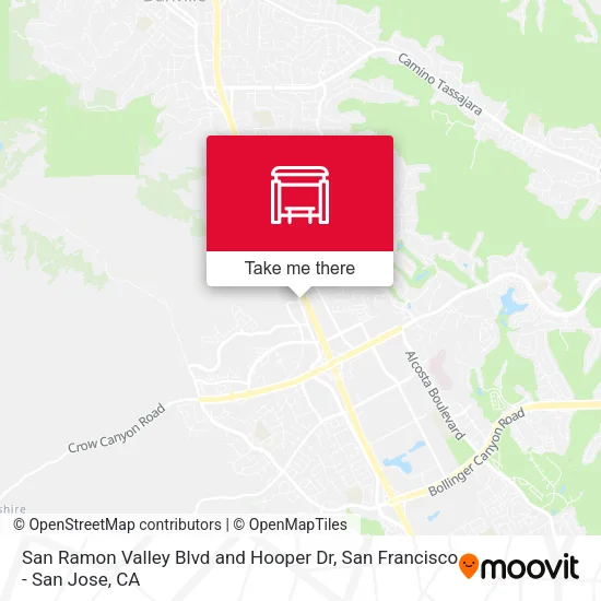 San Ramon Valley Blvd and Hooper Dr map