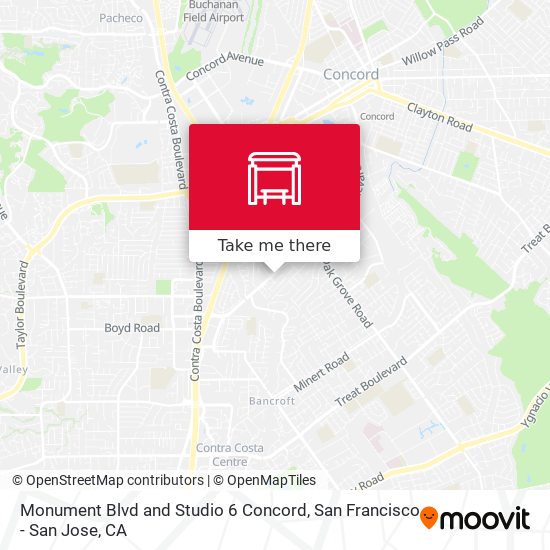Monument Blvd and Studio 6 Concord map