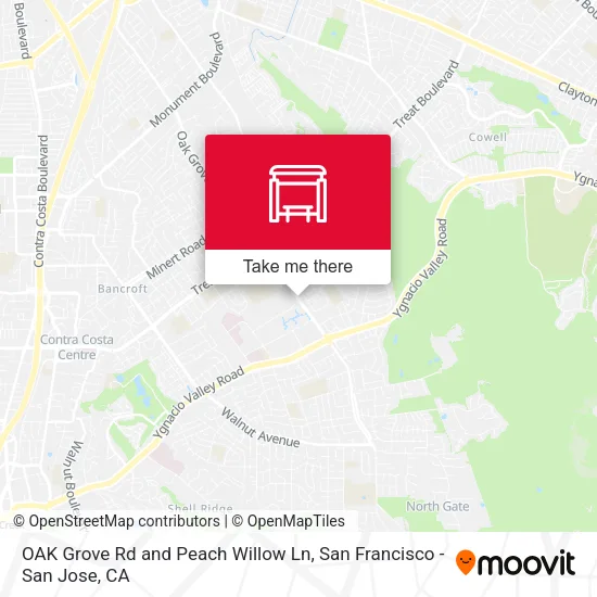 OAK Grove Rd and Peach Willow Ln map