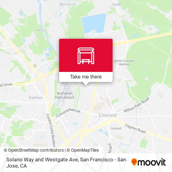 Solano Way and Westgate Ave map