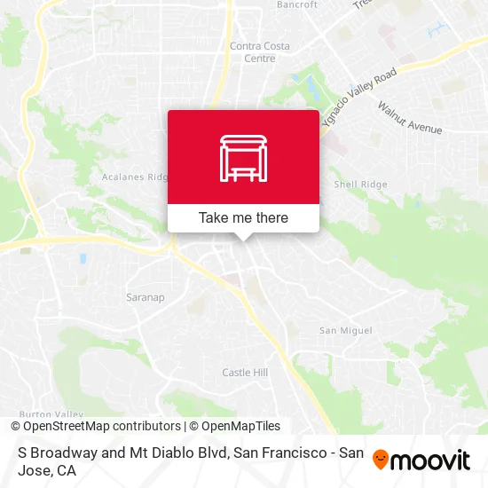 Mapa de S Broadway and Mt Diablo Blvd