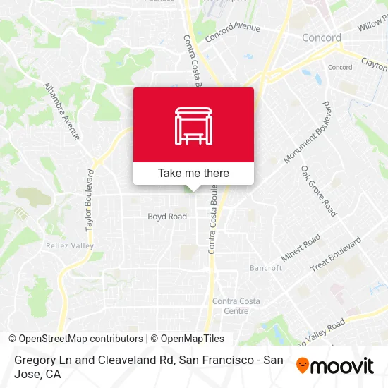 Gregory Ln and Cleaveland Rd map