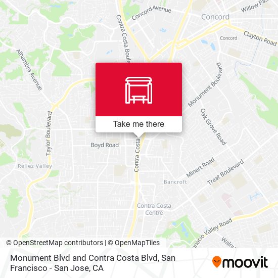 Monument Blvd and Contra Costa Blvd map
