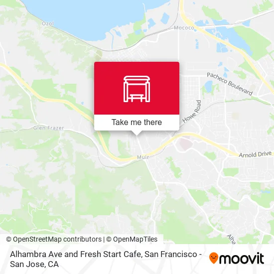 Alhambra Ave and Fresh Start Cafe map