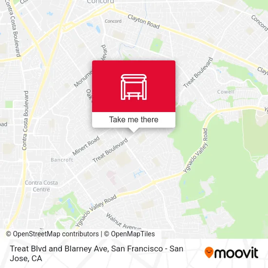 Treat Blvd and Blarney Ave map