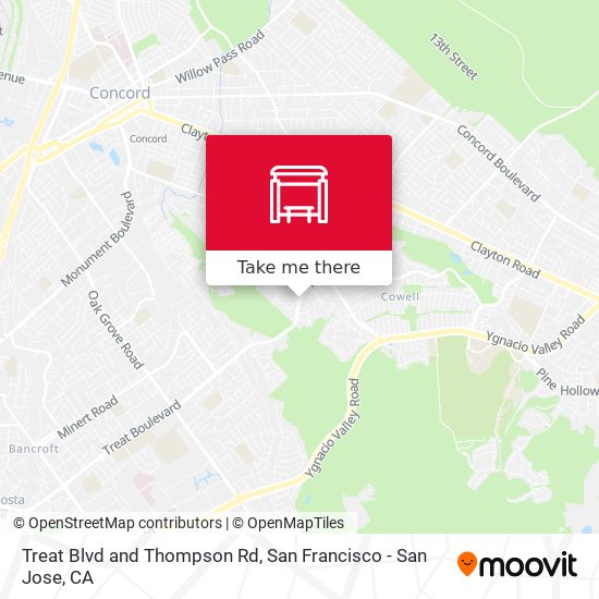 Treat Blvd and Thompson Rd map