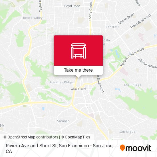 Riviera Ave and Short St map