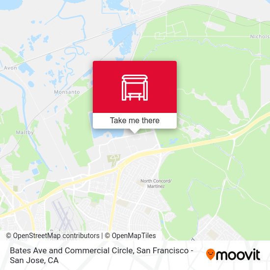 Bates Ave and Commercial Circle map