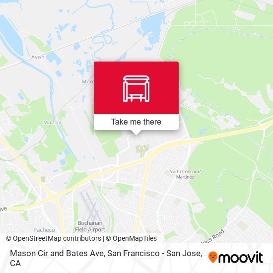 Mason Cir and Bates Ave map