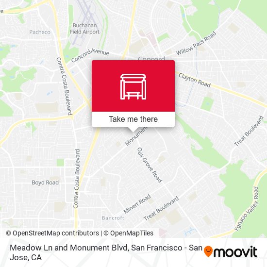Meadow Ln and Monument Blvd map