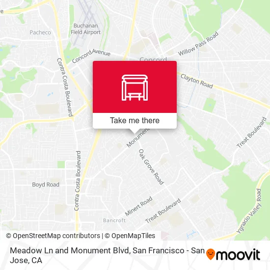 Mapa de Meadow Ln and Monument Blvd
