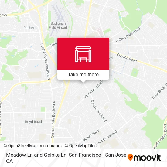 Meadow Ln and Gelbke Ln map