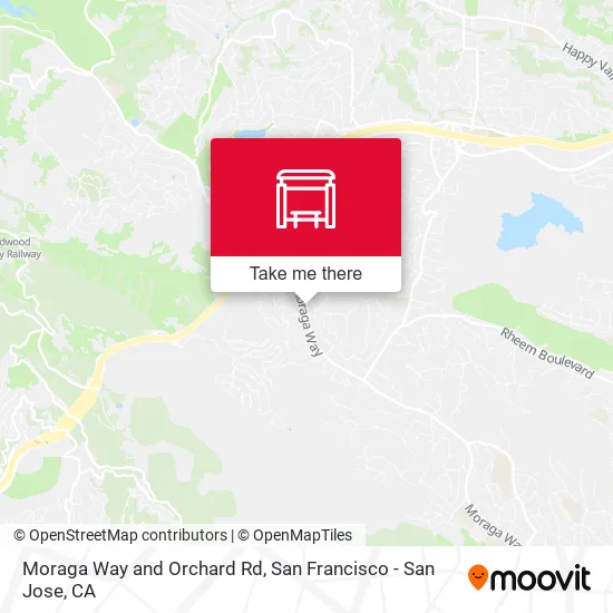 Moraga Way and Orchard Rd map