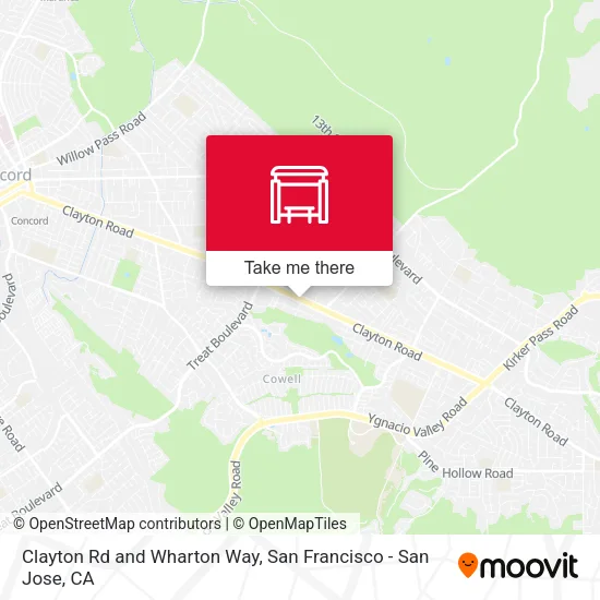 Clayton Rd and Wharton Way map