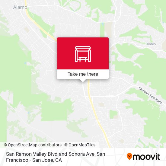 San Ramon Valley Blvd and Sonora Ave map