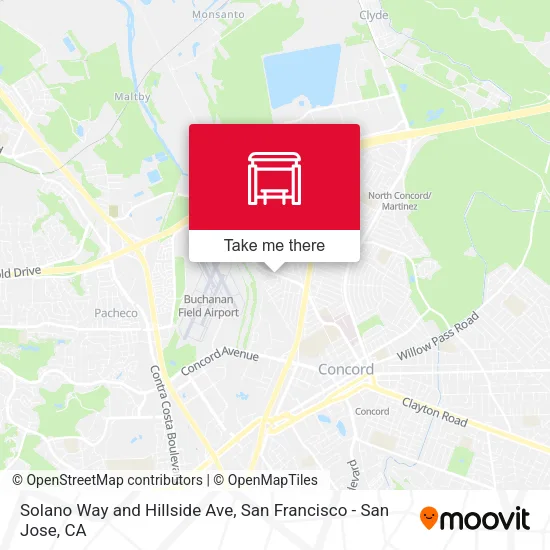 Solano Way and Hillside Ave map