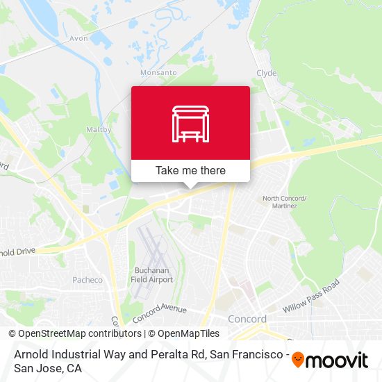 Arnold Industrial Way and Peralta Rd map