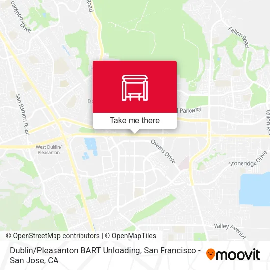 Mapa de Dublin / Pleasanton BART Unloading