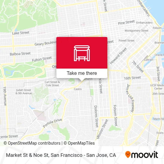 Market St & Noe St map