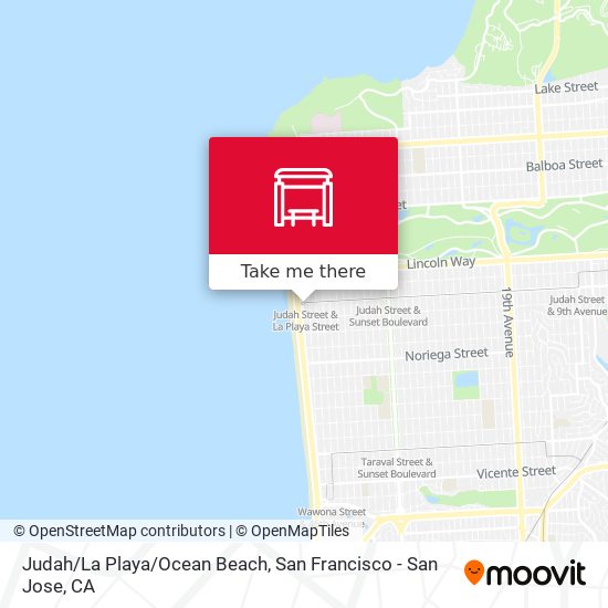 Judah/La Playa/Ocean Beach map