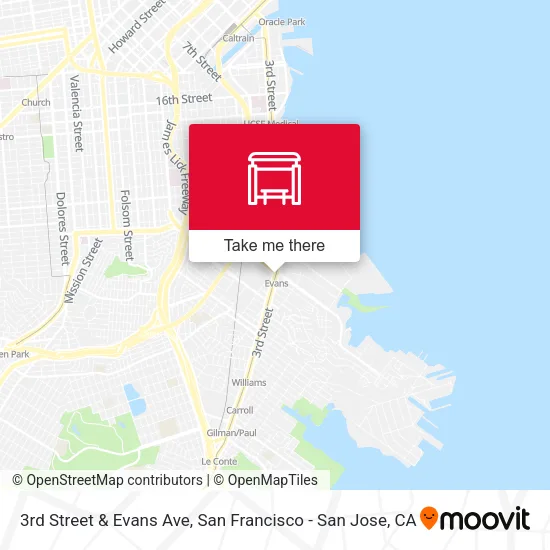 Mapa de 3rd Street & Evans Ave