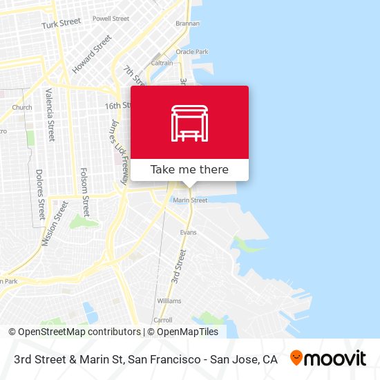 3rd Street & Marin St map