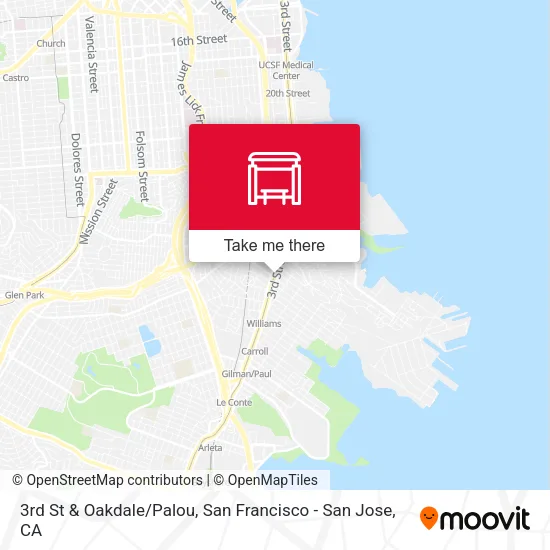 Mapa de 3rd St & Oakdale/Palou