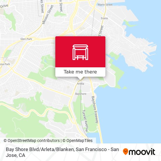 Bay Shore Blvd/Arleta/Blanken map