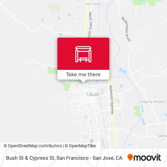 Bush St & Cypress St map