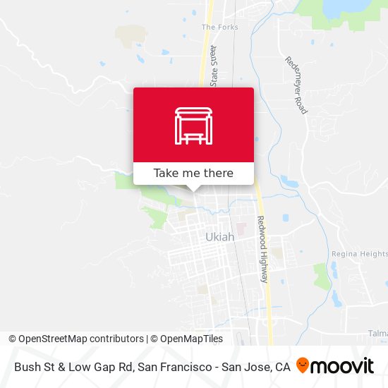 Bush St & Low Gap Rd map