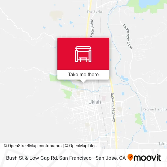 Bush St & Low Gap Rd map