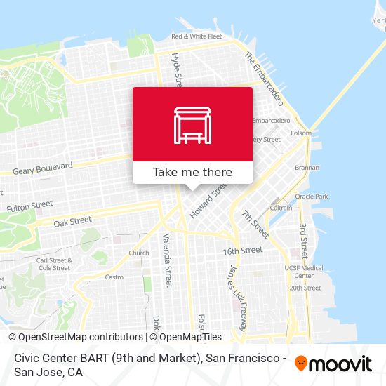 Civic Center BART (9th and Market) map