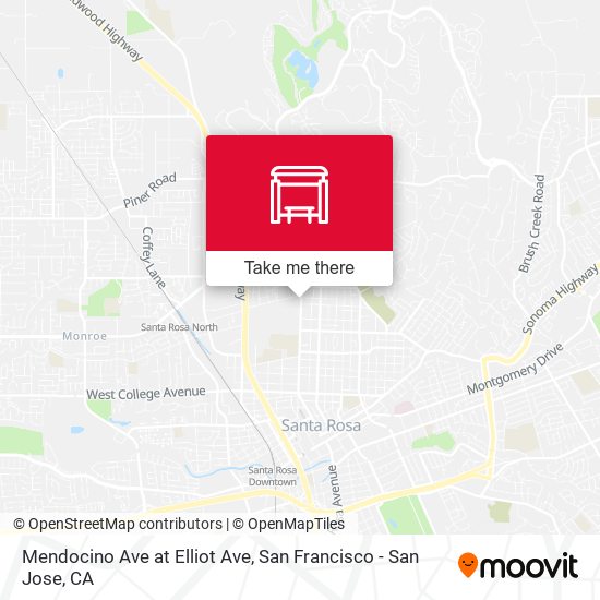 Mendocino Ave at Elliot Ave map