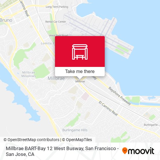 Millbrae BART-Bay 12 West Busway map