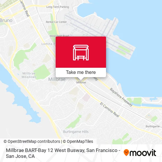 Mapa de Millbrae BART-Bay 12 West Busway