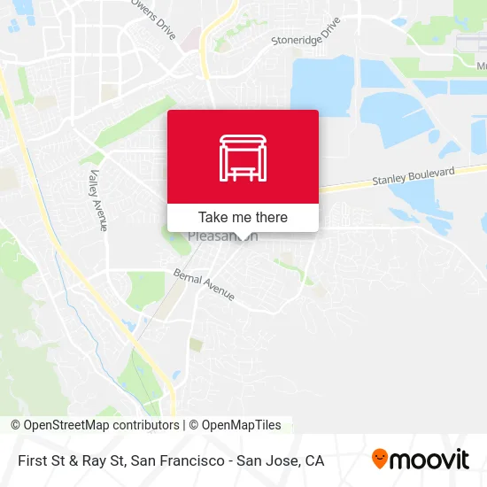 First St & Ray St map