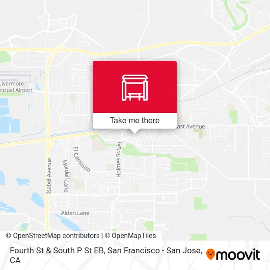 Fourth St & South P St EB map