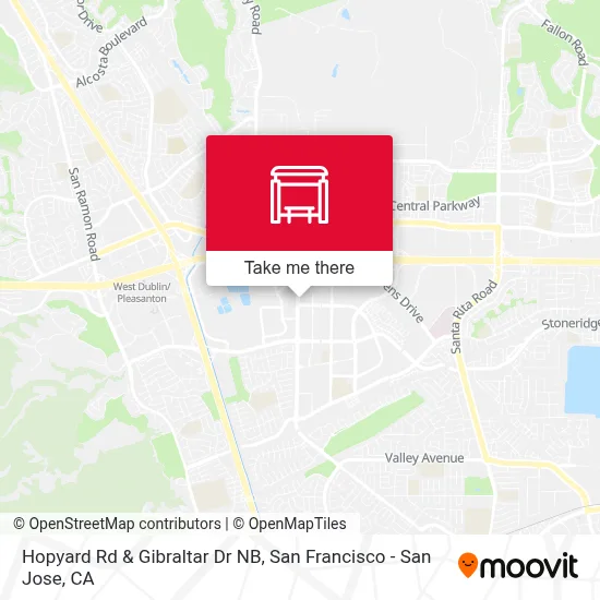 Hopyard Rd & Gibraltar Dr NB map