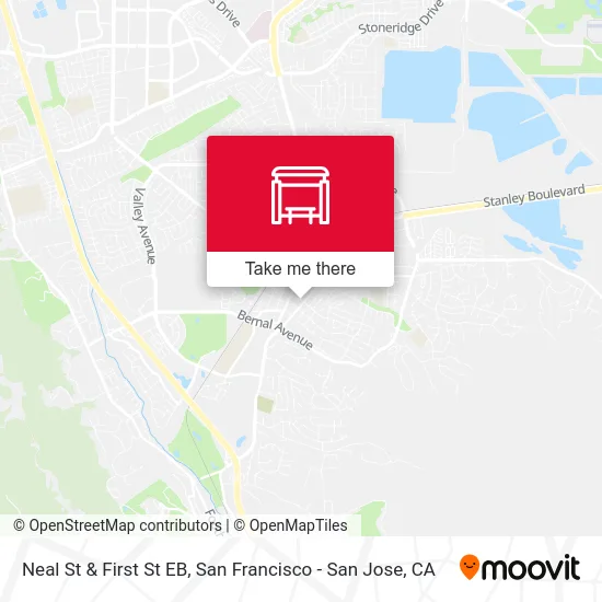 Neal St & First St EB map