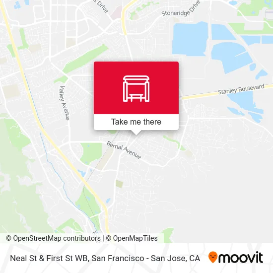Neal St & First St WB map